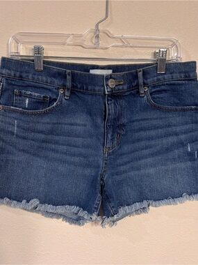 LOFT Blue Denim Jean Shorts with Raw Hem SZ 28 / 6